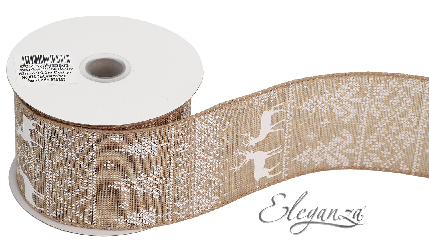 Eleganza Wired Edge Festive Reindeer Mm X M Design No