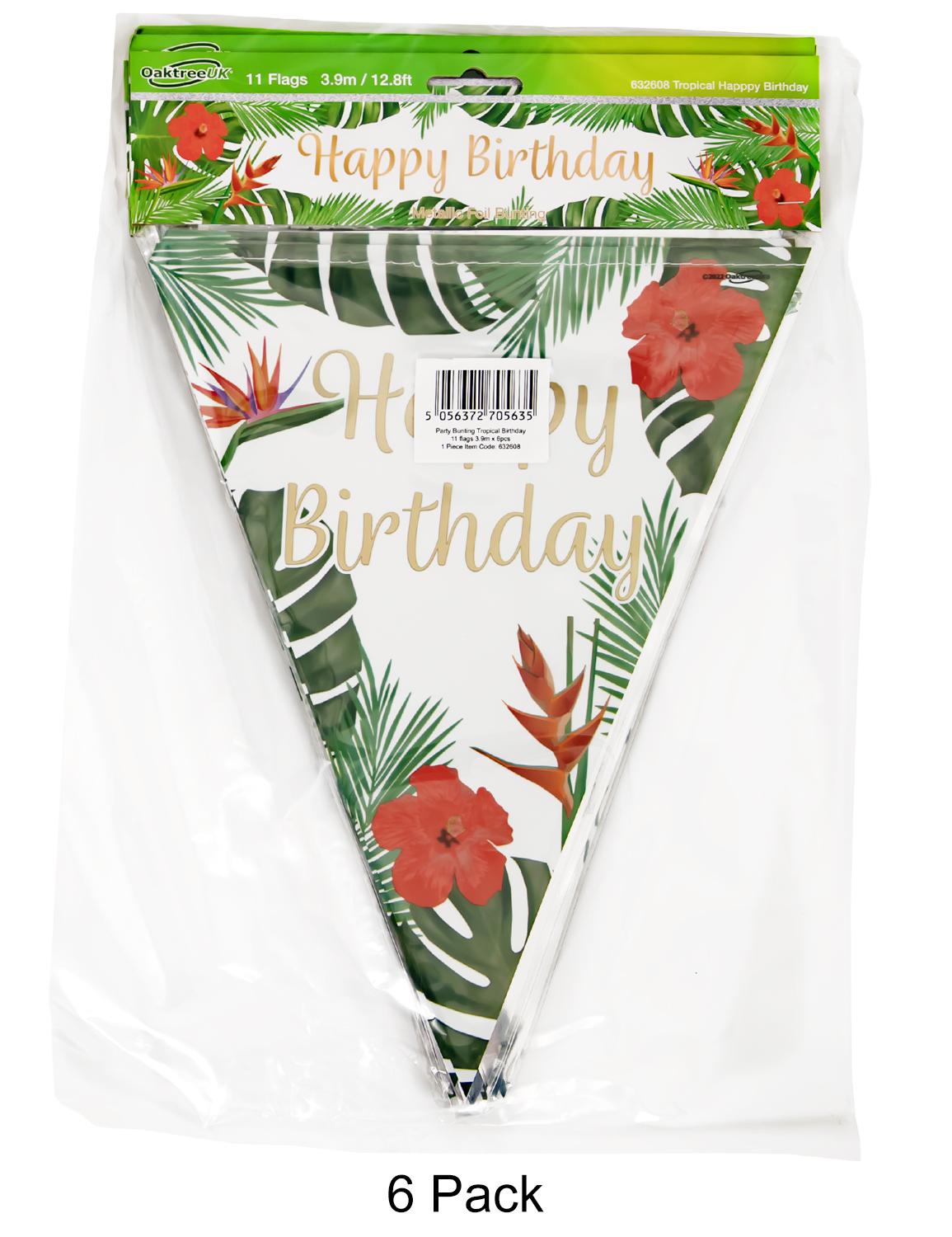 Party Bunting Tropical Birthday 11 Flags 3 9m Bunting Banners