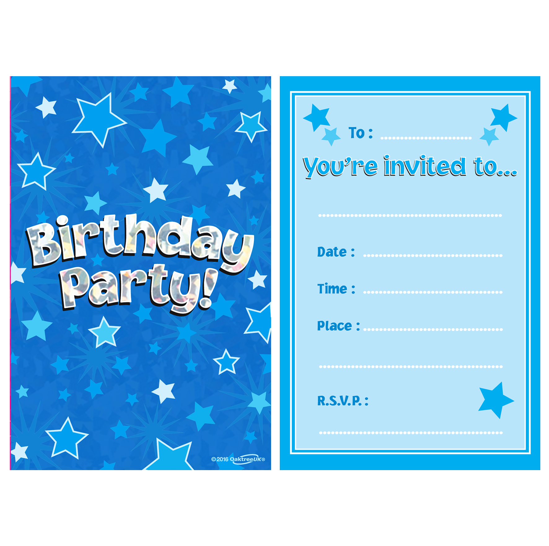 Birthday Holographic Invitations/envelopes 8pcs - Invitations