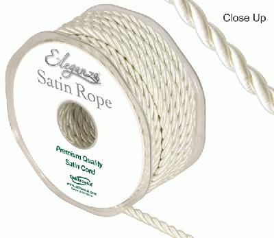 5.5mm Satin Rope Ivory - Ribbons