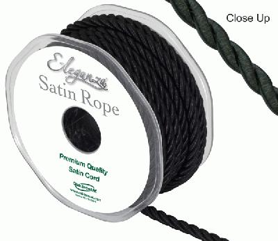 5.5mm Satin Rope Black - Ribbons