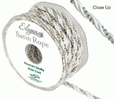 5.5mm Satin Rope Pearl White - Ribbons