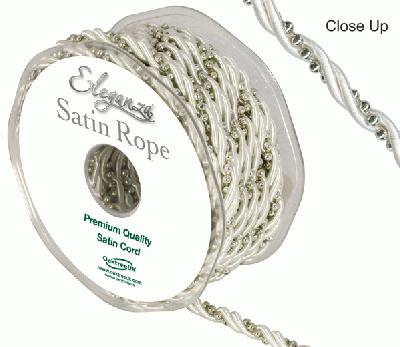 5.5mm Satin Rope Pearl Ivory - Ribbons