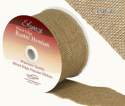 Eleganza Wired Rustic Hessian 70mm x 9.1m Natural No.02 - Ribbons
