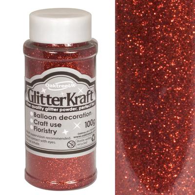 Glitter Kraft Fine Glitter 100g Bottle Red No.16 - Craft