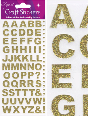 Eleganza Craft Stickers Bold Alphabet Set Gold No.65 - Craft