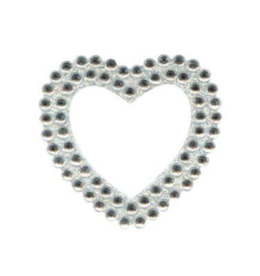 Eleganza Craft Stickers Heart Clear/Silver No.43 - Craft