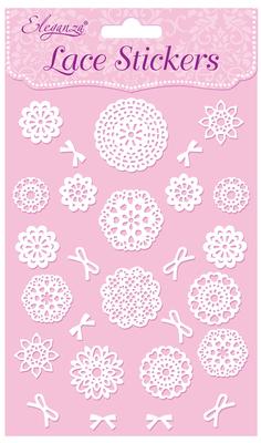 Eleganza Lace Stickers Pattern Selection A White No.01 - Craft