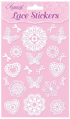 Eleganza Lace Stickers Pattern Selection B White No.01 - Craft