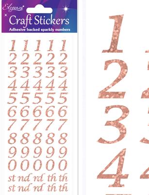 Eleganza Craft Stickers Stylised Number Set Rose Gold No.87 - Craft