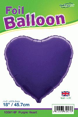 18inch Purple Heart Packaged - Foil Balloons