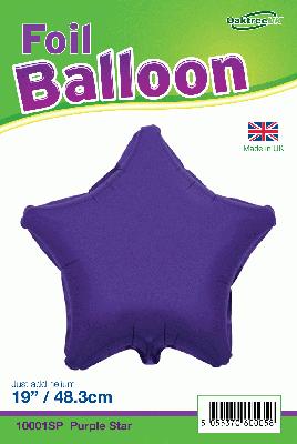 19inch Purple Star Packaged - Foil Balloons