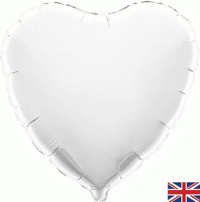 White Heart Unpackaged - Foil Balloons