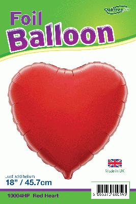 Oaktree 18inch Red Heart Packaged - Foil Balloons