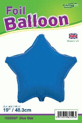 19inch Blue Star Packaged - Foil Balloons