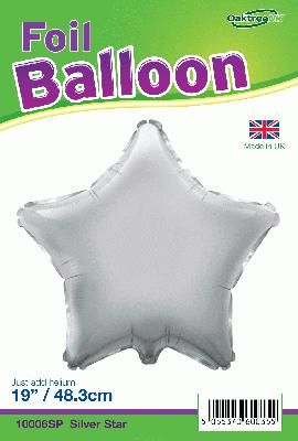 19inch Silver Star Packaged - Foil Balloons