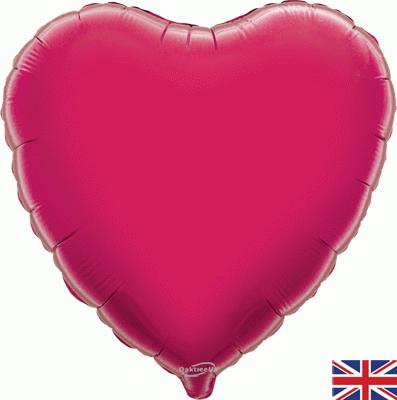 Fuchsia Heart Unpackaged - Foil Balloons