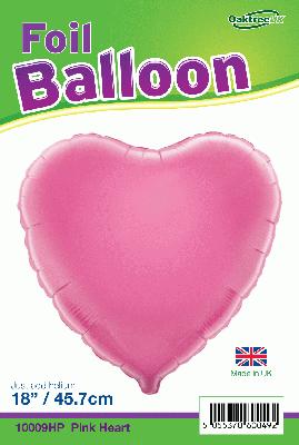 18inch Pink Heart Packaged - Foil Balloons