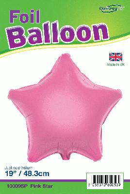 19inch Pink Star Packaged - Foil Balloons