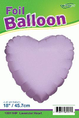 18inch Lavender Heart Packaged - Foil Balloons