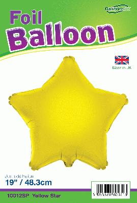 19inch Yellow Star Packaged - Foil Balloons