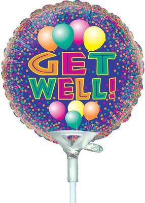 4inch Get Well Bright - Foil Balloons