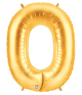 No 0 Gold - Foil Balloons