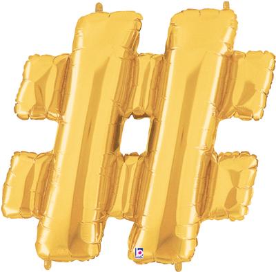Megaloon Jrs 14inch Number # Gold packaged - Foil Balloons