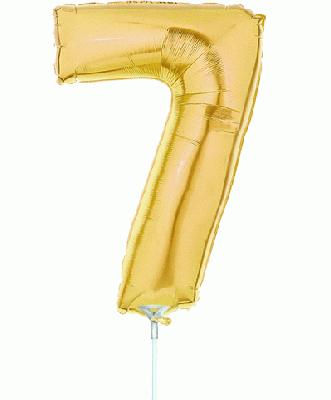 Megaloon Jrs 14inch Number 7 Gold packaged - Foil Balloons