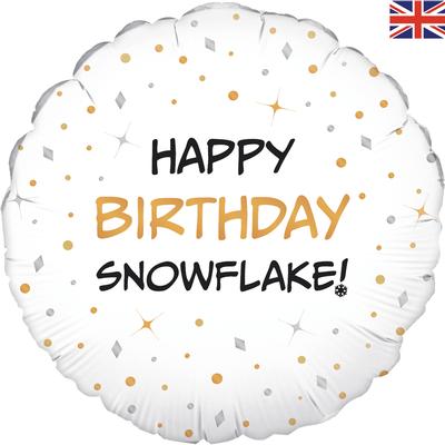 Oaktree 18inch Happy Birthday Snowflake - Foil Balloons