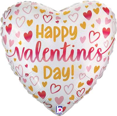 Betallic 18inch Valentine Ombre Hearts Holographic - Seasonal