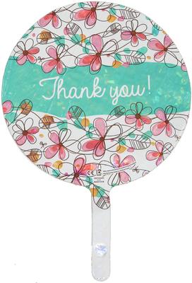 9inch Floral Thank You Holographic (Flat) - Foil Balloons