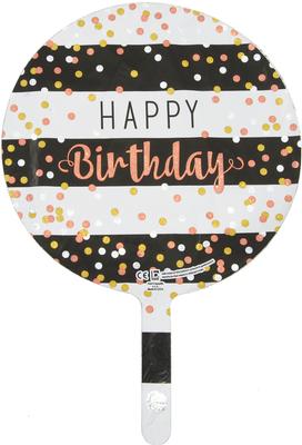 Betallic 9inch Rose Gold Birthday Holographic (Flat) - Foil Balloons