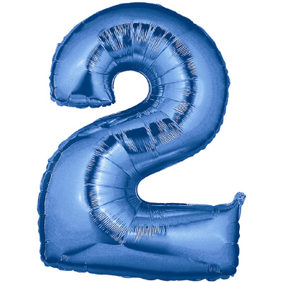 No 2 Blue - Foil Balloons