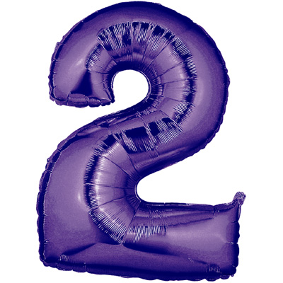 No 2 Purple - Foil Balloons