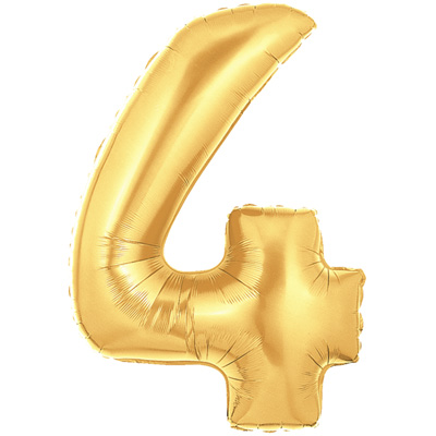 No 4 Gold - Foil Balloons