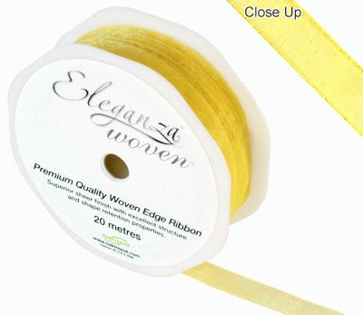 Woven Edge Ribbon 10mm x 20m Yellow No.11 - Ribbons