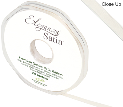 Eleganza Double Faced Satin 6mm x 20m Ivory No.61 - Ribbons