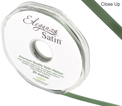 Eleganza Double Faced Satin 6mm x 20m Sage Green No.51 - Ribbons