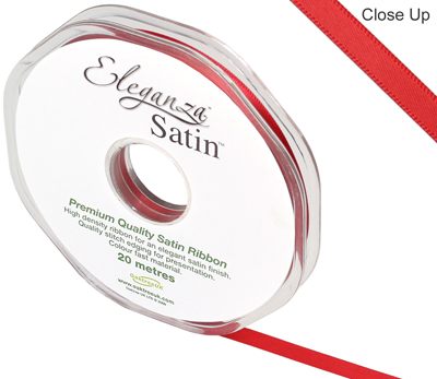 Eleganza Double Faced Satin 6mm x 20m Red No.16 - Ribbons