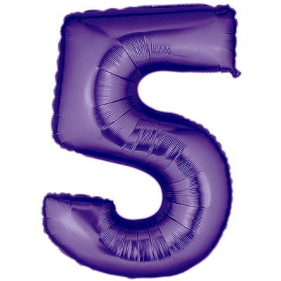 No 5 Purple - Foil Balloons