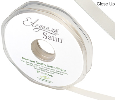 Eleganza Double Faced Satin 10mm x 20m Ivory No.61 - Ribbons