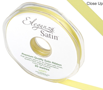 Eleganza Double Faced Satin 10mm x 20m Pale Yellow No.10 - Ribbons