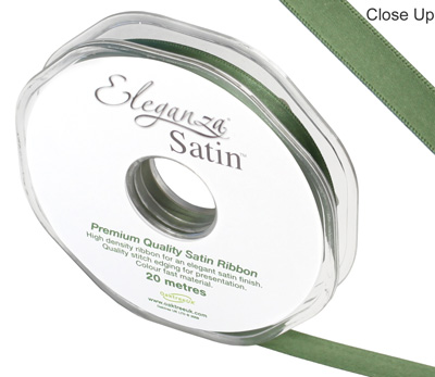 Eleganza Double Faced Satin 10mm x 20m Sage Green No.51 - Ribbons