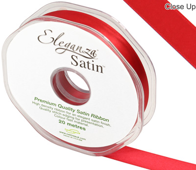 Eleganza Double Faced Satin 15mm x 20m Red No.16 - Ribbons