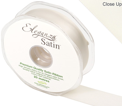 Eleganza Double Faced Satin 25mm x 20m Ivory No.61 - Ribbons