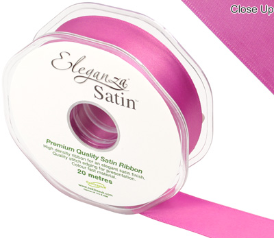 Eleganza Double Faced Satin 25mm x 20m Cerise No.29 - Ribbons