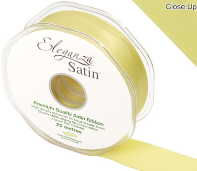 Eleganza Double Faced Satin 25mm x 20m Pale Yellow No.10 - Ribbons