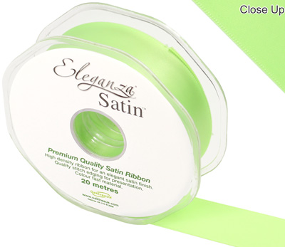 Eleganza Double Faced Satin 25mm x 20m Lime Green No.14 - Ribbons