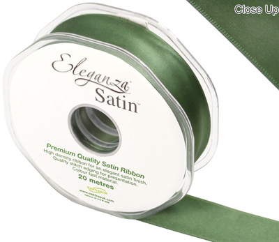 Eleganza Double Faced Satin 25mm x 20m Sage Green No.51 - Ribbons